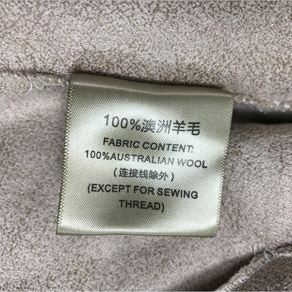 Australian Wool V Neck Fur Coat Women L Brown Soft Cozy Unique Boho Elegant NWT - Picture 9 of 14